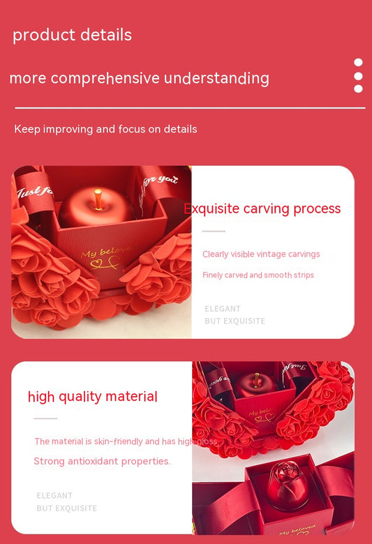 Rose Gift Box Crystal Pendant Necklace Eternal Flower Jewellery Box